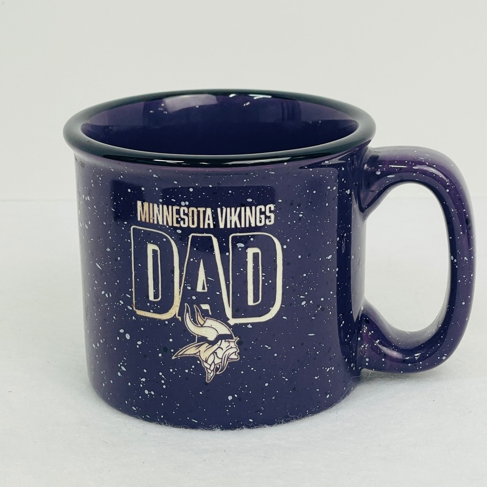 NFL Minnesota Vikings Dad Coffee Mug Purple Speckled Campfire Ceramic Cup‎ 15oz